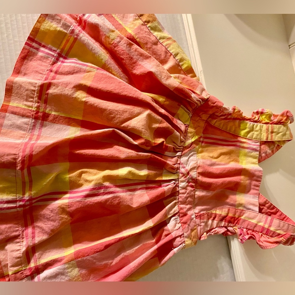 Baby GAP Ruffle Dress. Pink/Yellow Plaid. Great condition. Size 18-24 months.